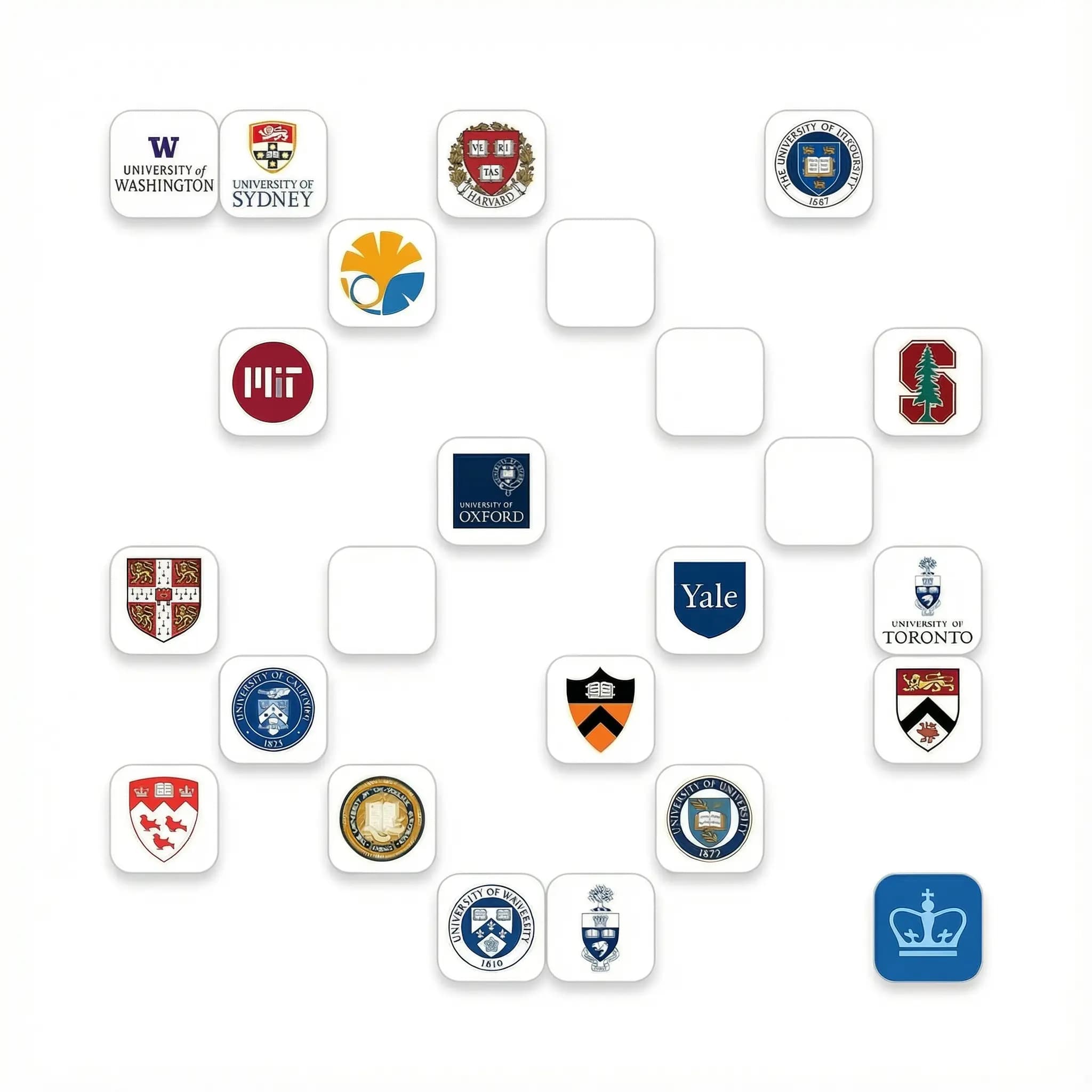 University logos grid
